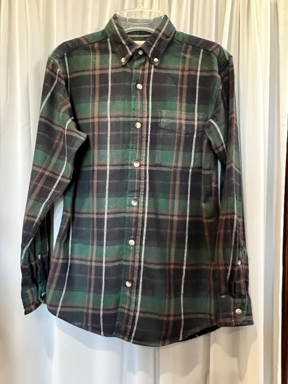 Redhead Plaid Flannel Shirt Mens Long Sleeve Small Holiday Winter Green Red